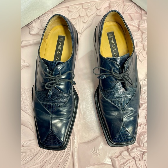 MEZLAN 😍CELLINI- LIZARD #29976 Blue  Dress Shoes Men’s 10 1/2M - Picture 5 of 16